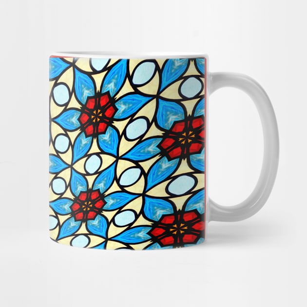 Sky Blue Flower Pattern by PatternFlower